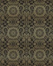 Indian ornament mandala, paisley elephant, lotus and flower. Indian gold seamless pattern