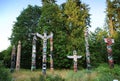 Indian painted totem in Canada