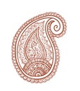 Indian paisley - decorative henna design, India. Mendi ornamental vector Royalty Free Stock Photo