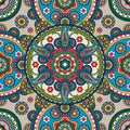 Indian paisley mandala seamless pattern