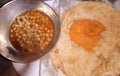 Indian pakistan break fast poori halwa tasty