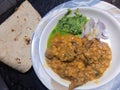 Indian Pakistani food daal chana with chicken roti lunch dinner