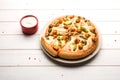 Indian Paneer Pizza with fresh cottage Cheese