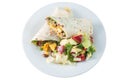 Indian paneer roll or twister with salad in chapati Royalty Free Stock Photo