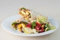 Indian paneer roll or twister and side salad