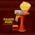 Indian Panipuri or Gol Gappa representing street food of India