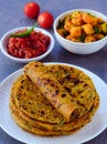 Indian Parantha fenugreek flat bread-methi thepla