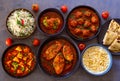 Indian party platter with fish curry and chicken gravy