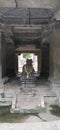 Indian pataleshwar temple in stone in nandi