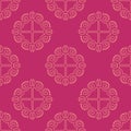 Indian Seamless Pattern. Vector graphic on magenta background. Royalty Free Stock Photo