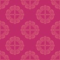 Indian Seamless Pattern. Vector graphic on magenta background. Royalty Free Stock Photo