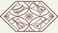 Indian Pattern with Diverse Traditional Musical Instruments, Folk Art, vector design Generative AI Royalty Free Stock Photo