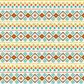 Indian pattern. Native American or Aztec art. Indigenous ethnic tribal print design. Ornament with colorful rhombus Royalty Free Stock Photo