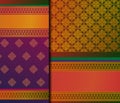 Indian Pattu Sari Vector pattern set