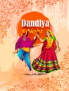Indian people dancing Garba dance for Dandiya Disco Night event on Navratri Dussehra festival of India Royalty Free Stock Photo