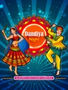 Indian people dancing Garba dance for Dandiya Disco Night event on Navratri Dussehra festival of India