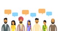 Indian People Group Chat Bubble Communication Concept, India Crowd Talking Social Network