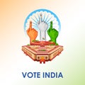 Indian people Hand with voting sign showing general election of India