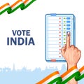 Indian people Hand with voting sign showing general election of India