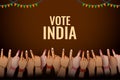 Indian people Hand with voting sign showing general election of India