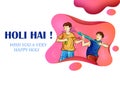 Indian people playing India Festival of Color Happy Holi background