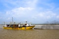 The Indian people take a boat ride on the Ganges Royalty Free Stock Photo