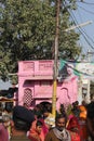 Indian people walking in the street of Pushkar Royalty Free Stock Photo