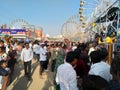 Indian people watching travel ride in Krishna Janmashtami fastival