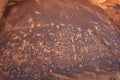 Indian petroglyphs, Newspaper Rock State Historic Monument, Utah, USA Royalty Free Stock Photo