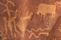 Indian petroglyphs, Newspaper Rock State Historic Monument, Utah, USA Royalty Free Stock Photo