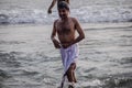 Indian Pilgrims on the Papanasam beach.