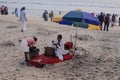 Indian Pilgrims on the Papanasam beach.