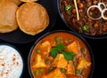 Indian vegetarian lunch platter - Punjabi main course Royalty Free Stock Photo