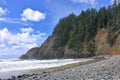 Ecola State Park with Indian Point from Gravel Beach, Pacific Coast, Oregon Royalty Free Stock Photo