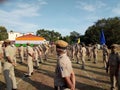 Indian police personnel and other staffs sung patriotic song to covid-19 fighter