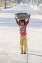 Indian poor child on the street. Mandu, India. Poverty is a major issue in India