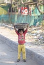 Indian poor child on the street. Mandu, India. Poverty is a major issue in India