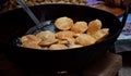 Indian Poori making in progress Royalty Free Stock Photo