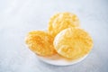 Indian poori, puri. Traditional puffed bread Royalty Free Stock Photo
