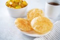 Indian poori, puri. Traditional puffed bread