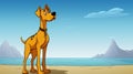 Indian Pop Culture Cartoon Dog In Spectacular Marine Views