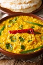 Indian popular food Dal Tadka Curry served with roti flatbread c Royalty Free Stock Photo