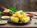 Indian breakfast Khaman or dhokhala