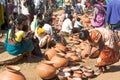 Indian pottery market in the rural area