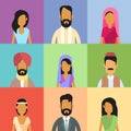 Indian Profile Avatar Set Business People Portrait Royalty Free Stock Photo