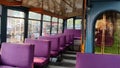 Indian public bus experience city tour, interior view of public bus.