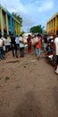 Indian public crowd at farmers market