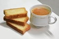 Indian punjabi or Delhi bread or tutti fruitti flavoured toast, served with indian hot tea,