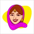 Indian punjabi lady vector illustration