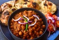 Indian Punjabi meal-Chole and tandoori roti